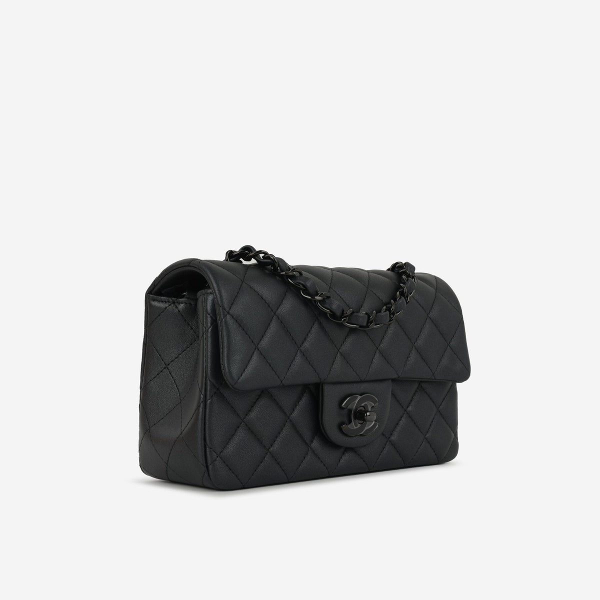 Chanel Mini Rectangular - So Black Iridescent Lambskin