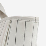 Chanel Large Deauville - White Canvas / Black Stripes | Silver Hardware