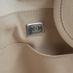 Chanel Large Deauville - White Canvas / Black Stripes | Silver Hardware