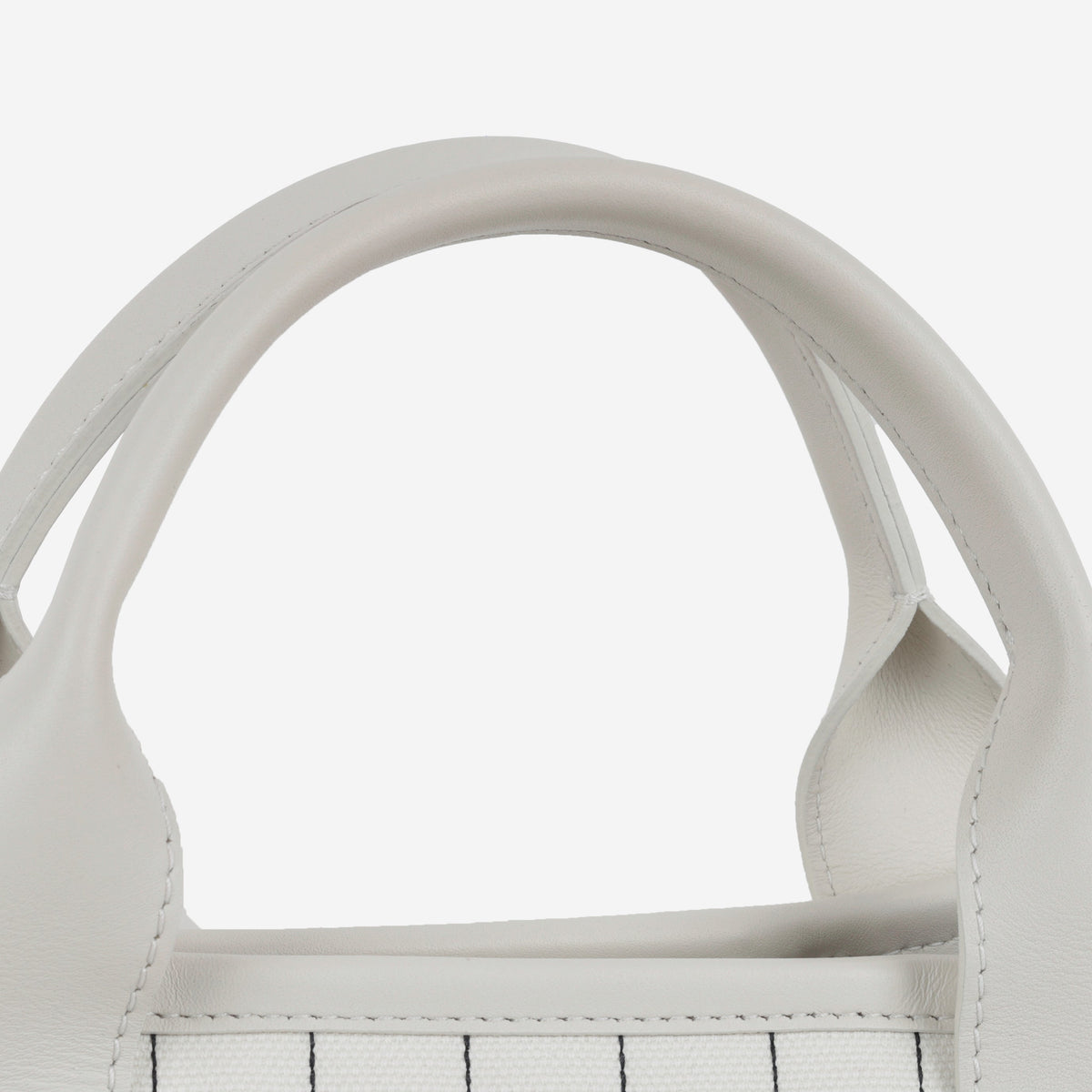 Chanel Large Deauville - White Canvas / Black Stripes | Silver Hardware