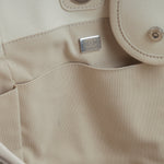 Chanel Large Deauville - White Canvas / Black Stripes | Silver Hardware