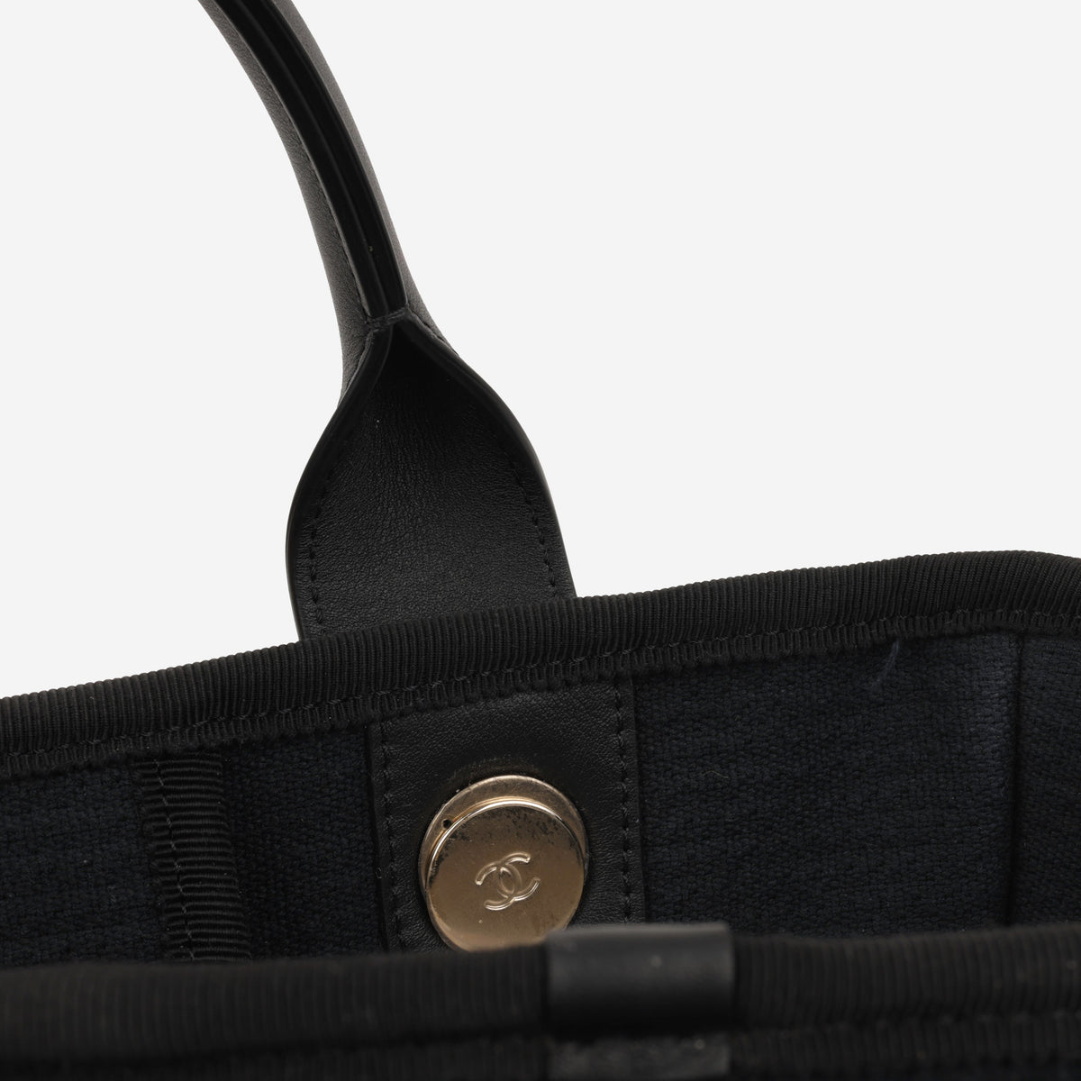 Chanel Small Deauville - Black Mixed Fabrics | Champagne Gold Hardware