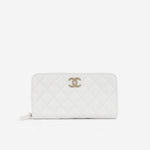 Chanel Zipped Long Wallet | Champagne Gold Hardware