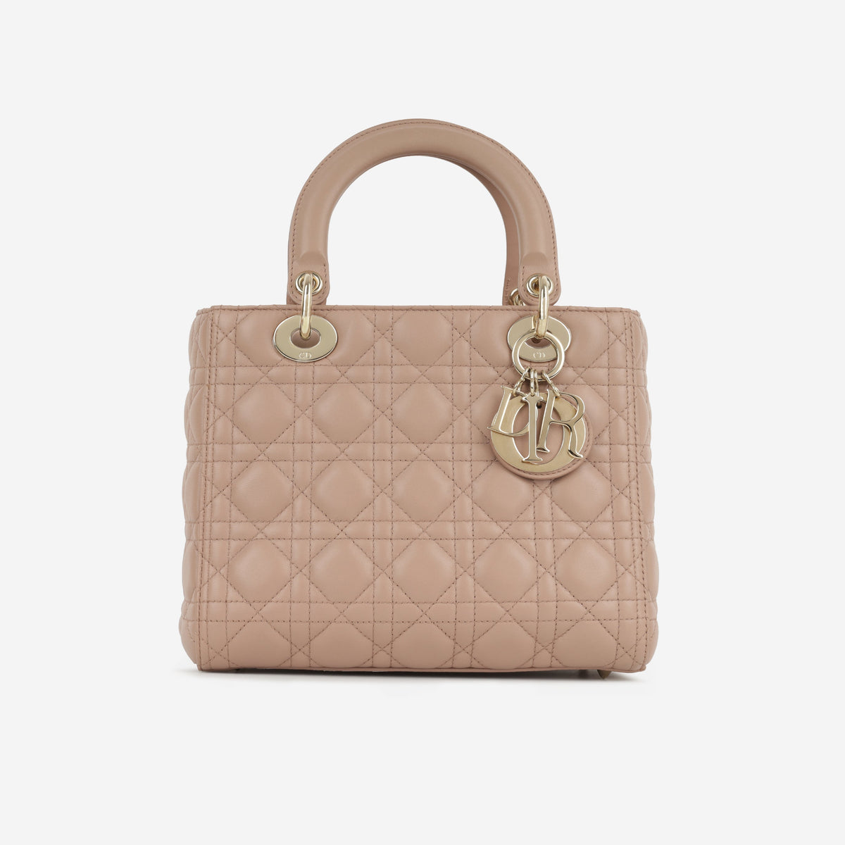 Dior Medium Lady Dior - Blush Lambskin | Champagne Gold Hardware