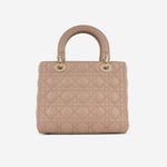 Dior Medium Lady Dior - Blush Lambskin | Champagne Gold Hardware