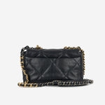 Chanel Small 19Midnight Blue Lambskin | Gold & Silver Hardware