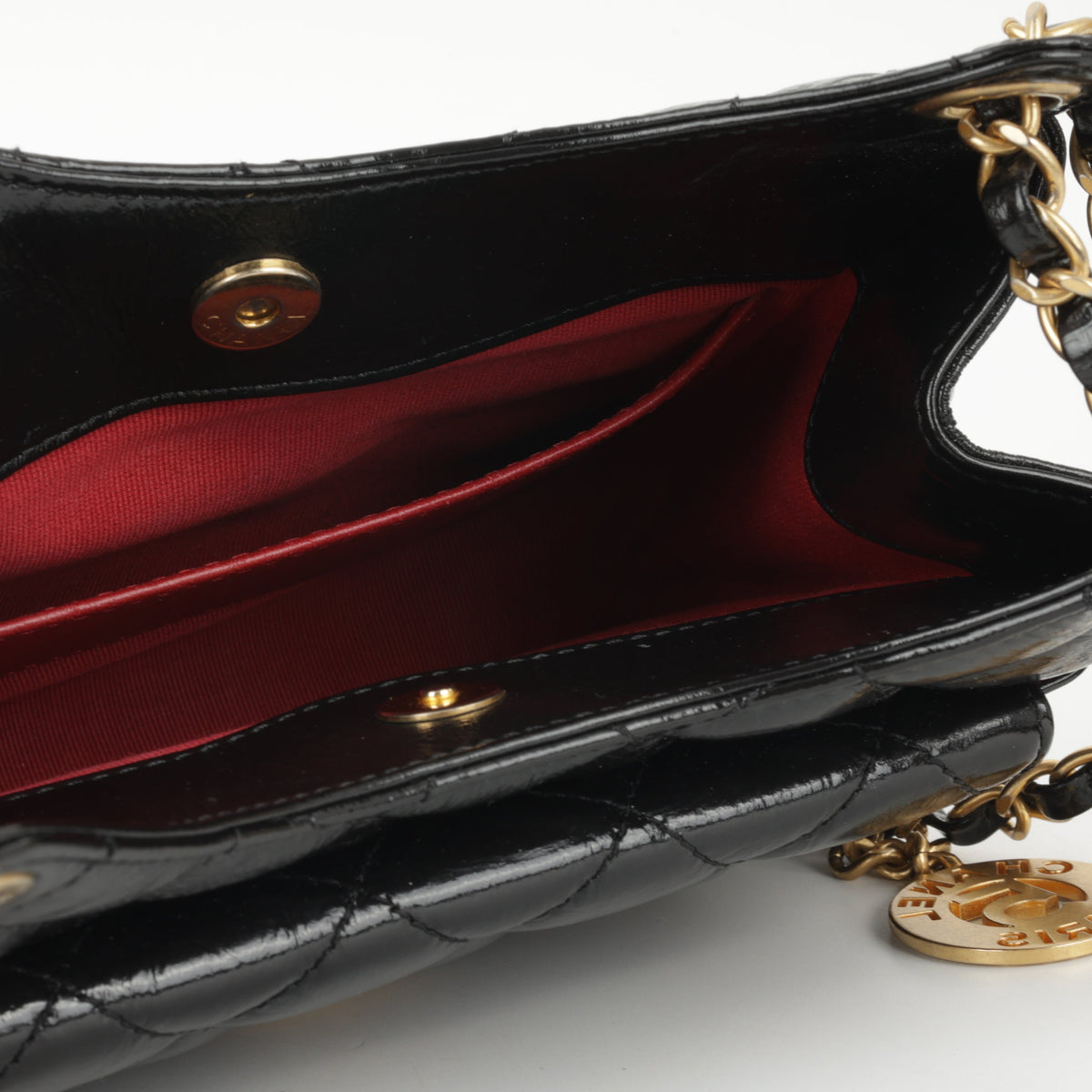 Chanel Small Hobo Bag - Black Shiny Crumpled Calfskin | Gold Hardware