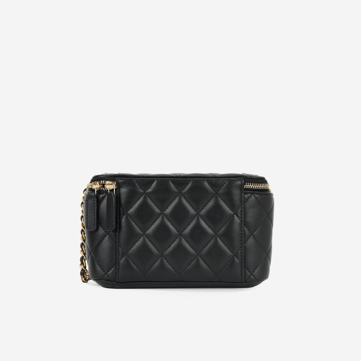 Chanel Small Vanity on Chain Pearl Crush - Black Lambskin | Antique Gold Hardware