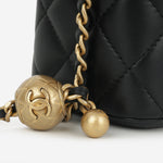 Chanel Small Vanity on Chain Pearl Crush - Black Lambskin | Antique Gold Hardware