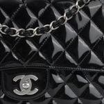 Chanel Medium Classic Flap - Black Patent | Silver hardware