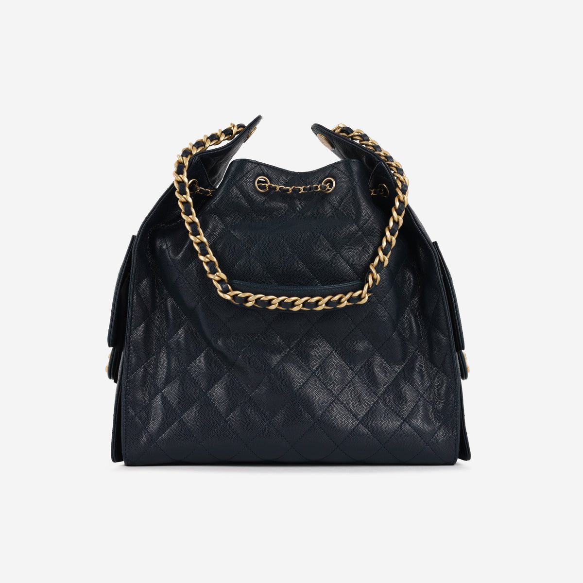 Chanel Medium 25 Hobo Bag - Midnight Blue Caviar | Antique Gold-tone Hardware