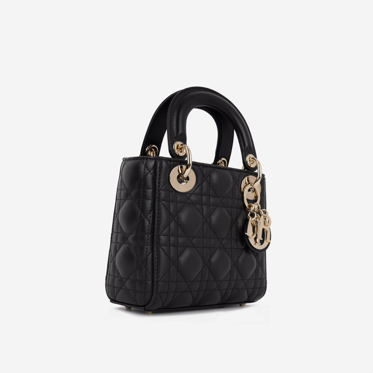 Dior Mini Lady Dior - Black Lambskin | Champagne Gold Hardware