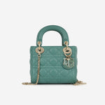 Dior Mini Lady Dior - Teal Lambskin | Champagne Gold Hardware