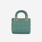 Dior Mini Lady Dior - Teal Lambskin | Champagne Gold Hardware