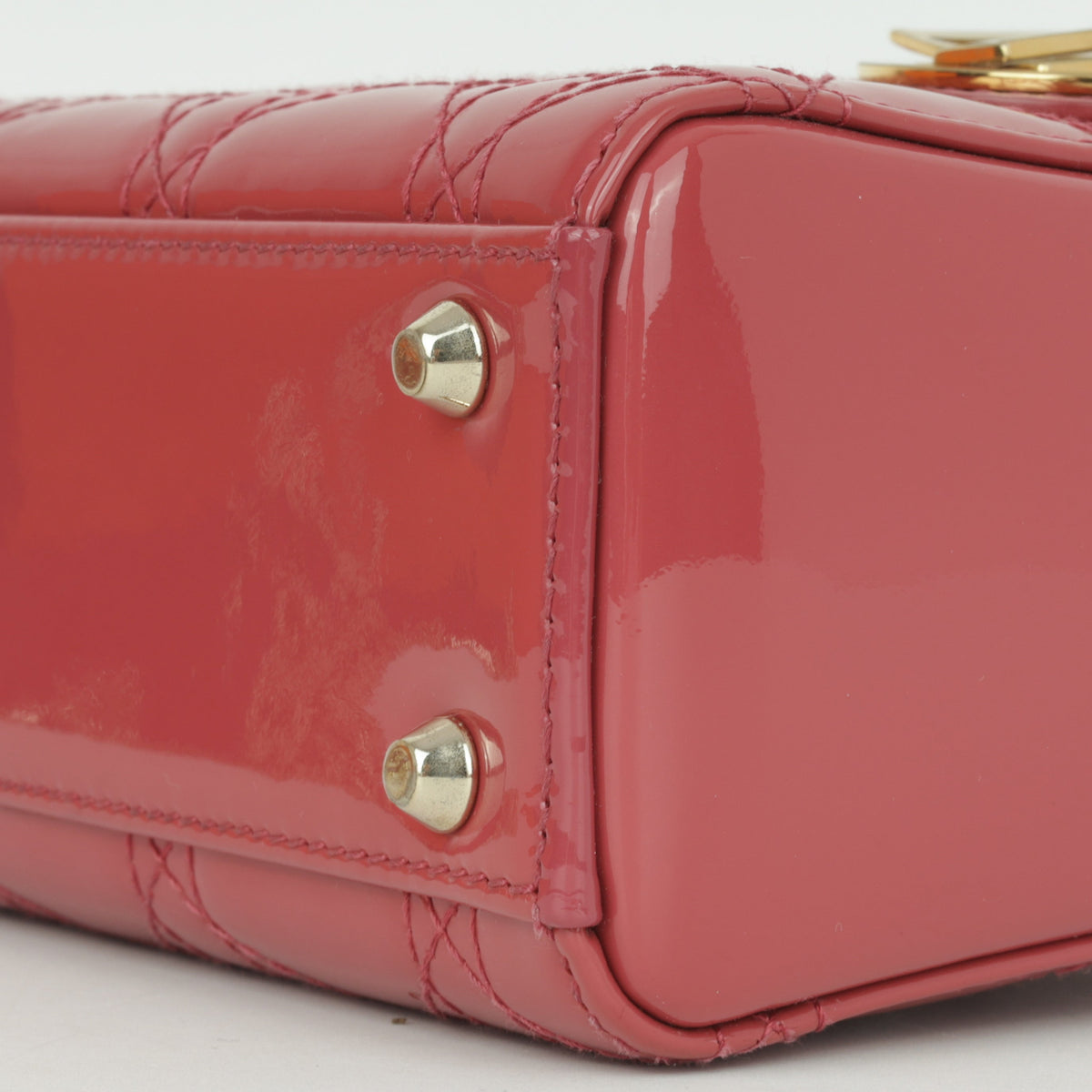 Dior Mini Lady Dior - Rose Pink Patent Lambskin | Champagne Gold Hardware