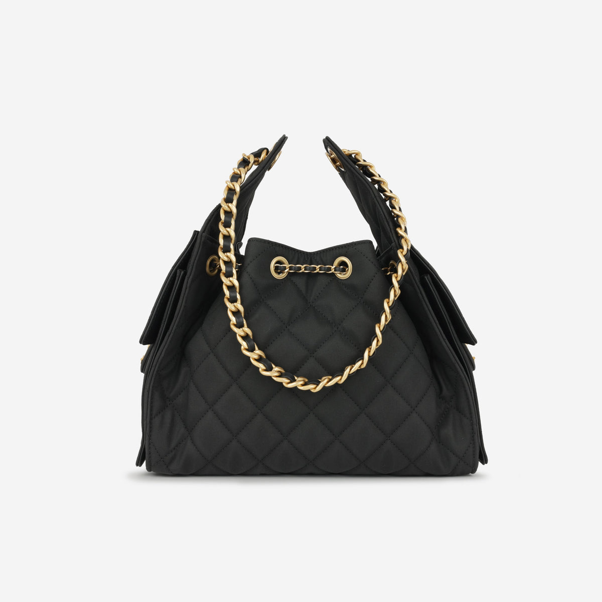Chanel Small 25 Hobo - Black Coated Canvas | Antique Gold Hardware