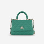 Chanel Mini Coco Handle - Green Caviar | Champagne Gold Hardware