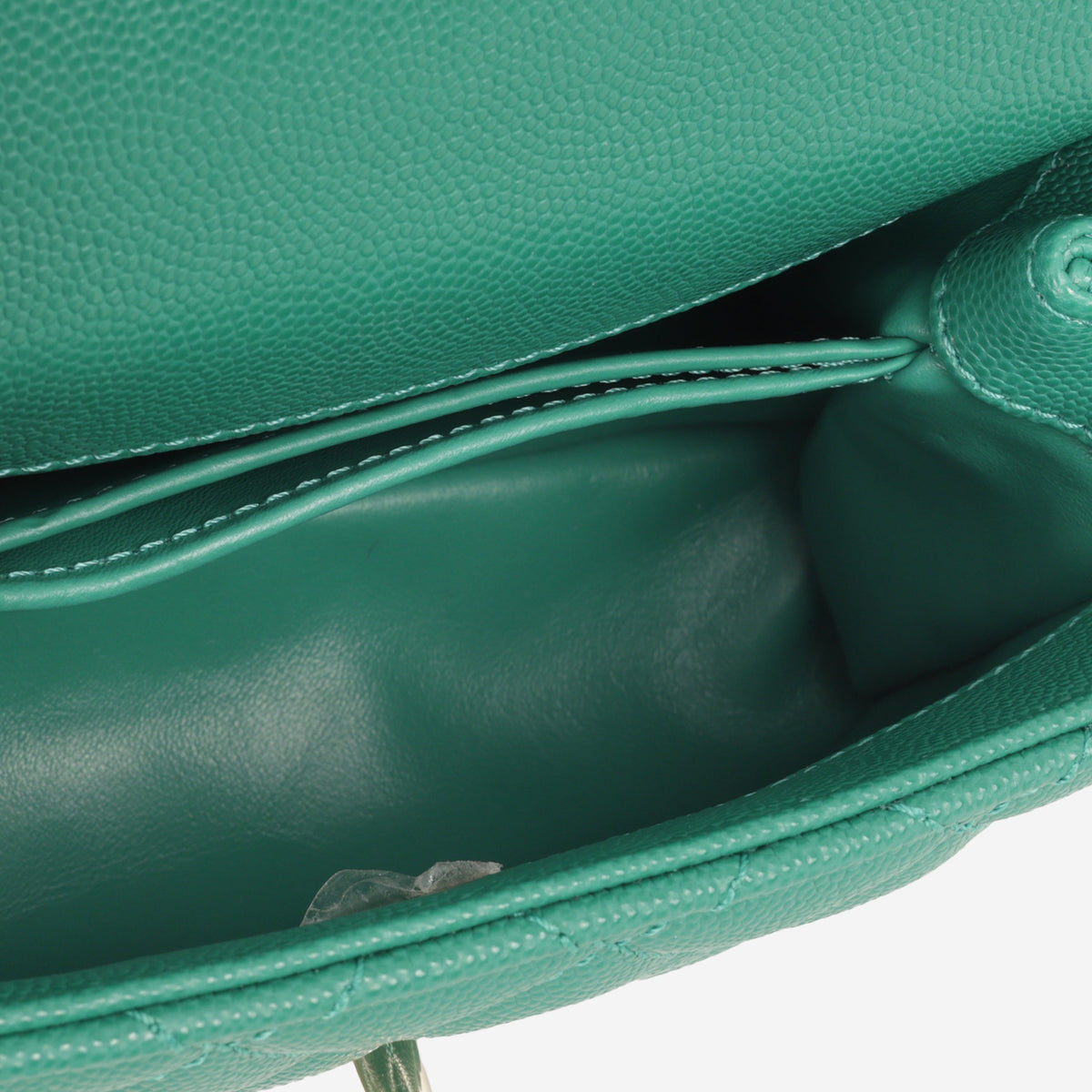 Chanel Mini Coco Handle - Green Caviar | Champagne Gold Hardware