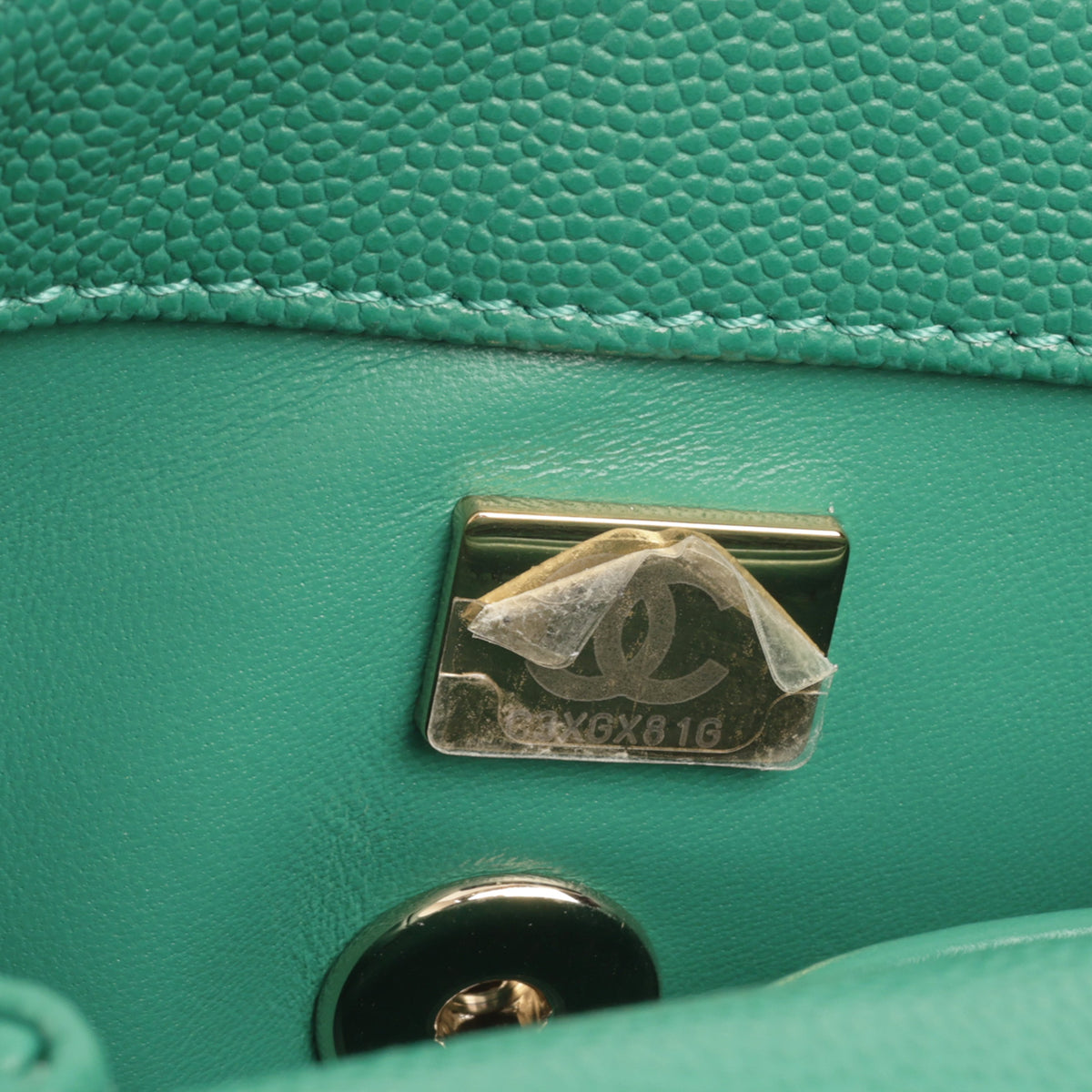 Chanel Mini Coco Handle - Green Caviar | Champagne Gold Hardware